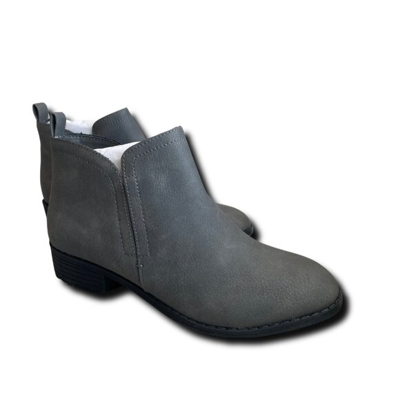 Sun + Stone Ankle Boot Zipper Booties Grey Low Heel Fall Size 7.5, Size 12 - Picture 5 of 7